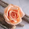 Cap de trandafir artificial, 10cm - Portocaliu pastel