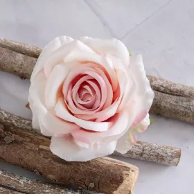 Cap de trandafir artificial, 10cm - Roz deschis