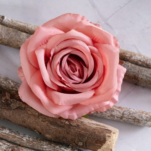 Cap de trandafir artificial 10cm – Roz închis  