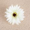 Cap de gerbera artificială 9cm – Alb-verzui  