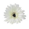 Cap de gerbera artificială 9cm – Alb-verzui  