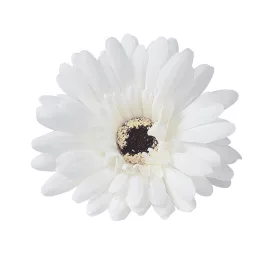 Cap de gerbera artificială, 9cm - Alb