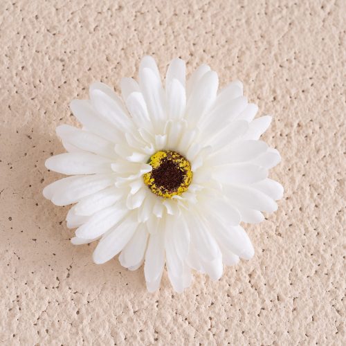 Cap de gerbera artificială 9cm – Alb  