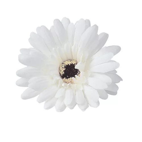 Cap de gerbera artificială, 9cm - Alb