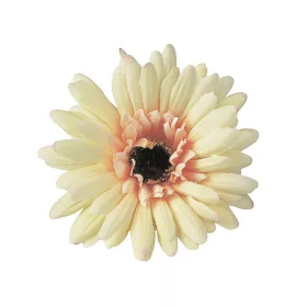 Cap de gerbera artificială, 9cm - Crem