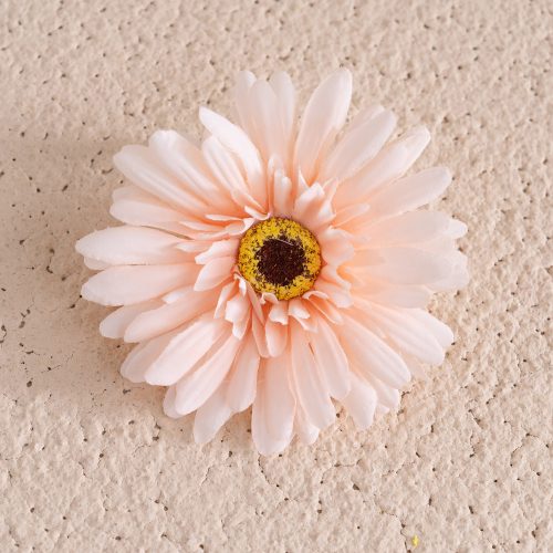Cap de gerbera artificială 9cm – Roz pudrat  