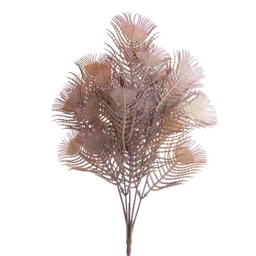 Buchet de pene de păun, 37cm - Verde maroniu