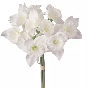 Buchet de narcise artificiale, 41cm - Alb