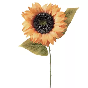   Fir de floarea-soarelui artificială, 50cm - Portocaliu deschis