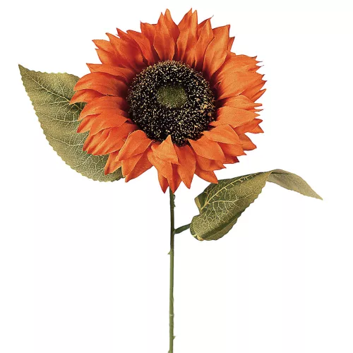 Fir de floarea-soarelui artificială, 50cm - Portocaliu închis