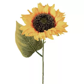 Fir de floarea-soarelui artificială, 50cm - Galben lămâie