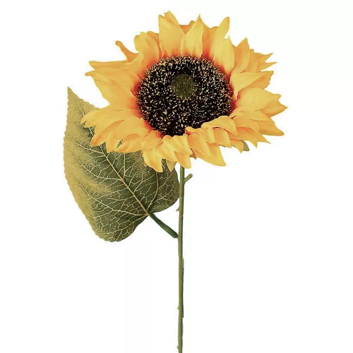 Fir de floarea-soarelui artificială, 50cm - Galben lămâie