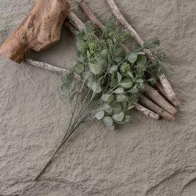 Buchet de plante artificiale, 38cm - Verde închis