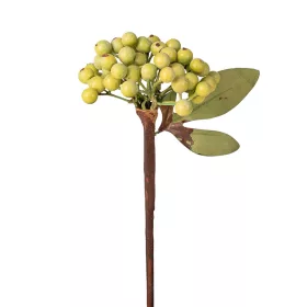   Plantă artificială cu bobițe albe (snowberry), 29cm - Verde