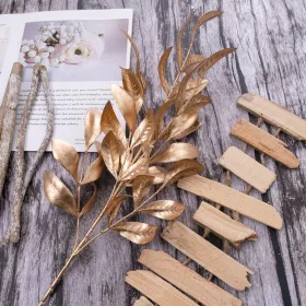 Ramură cu frunze de Crăciun, 84cm - Auriu