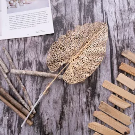 Frunză decorativă decupată, 55cm - Auriu