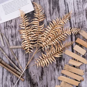 Ramură decorativă de ferigă, 71cm - Auriu