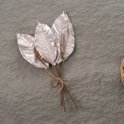 Buchet frunze decorative 41cm – Argintiu  