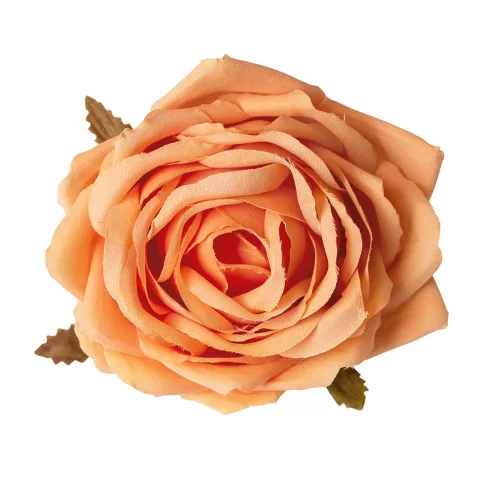 Cap de floare de trandafir din mătase, 9cm - Portocaliu