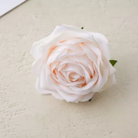 Cap de floare de trandafir din mătase, 9cm - Roz-verde