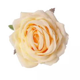 Cap de floare de trandafir din mătase, 9cm - Galben