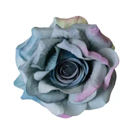 Cap de floare de trandafir din mătase, 8cm - Albastru