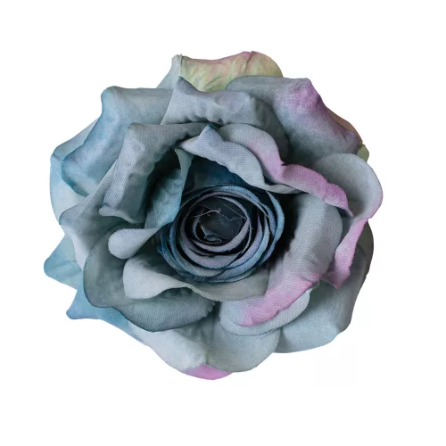 Cap de floare de trandafir din mătase, 8cm - Albastru