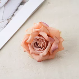 Cap de floare de trandafir din mătase, 8cm - Șampanie