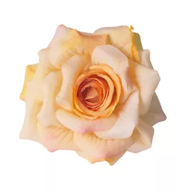   Cap de floare de trandafir din mătase, 8cm - Portocaliu deschis