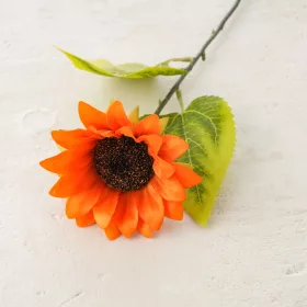 Buchet de floarea-soarelui din mătase, 37cm - Portocaliu