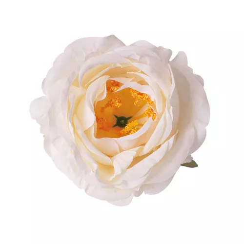 Cap de floare de bujor din mătase, 10cm - Crem