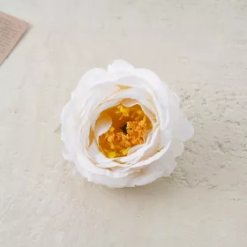 Cap de floare de bujor din mătase, 10cm - Crem