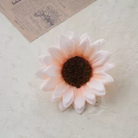   Cap de floare de floarea-soarelui din mătase, 10cm - Șampanie