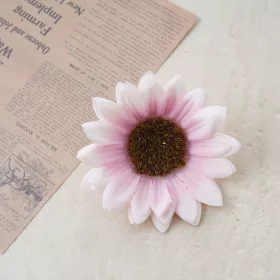   Cap de floare de floarea-soarelui din mătase, 10cm - Roz deschis