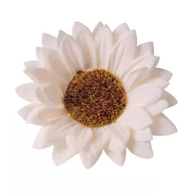 Cap de floare de floarea-soarelui din mătase, 10cm - Alb