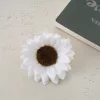 Cap de floare de floarea-soarelui din mătase, 10cm - Alb