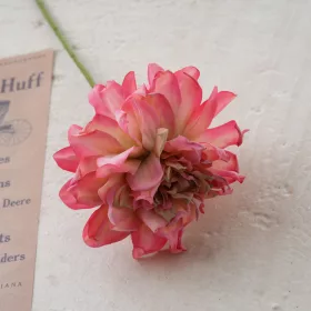 Tulpină de dalie din mătase, 28.5cm - Roz închis