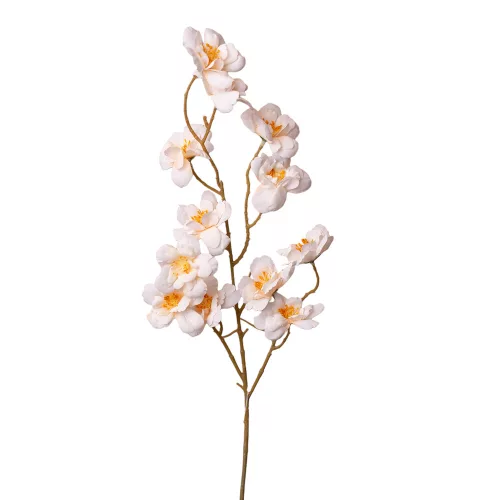 Ramură de floare de piersic din mătase, 84cm - Șampanie