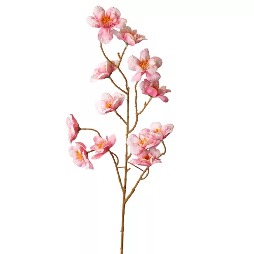 Ramură de floare de piersic din mătase, 84cm - Roz deschis