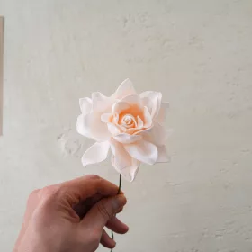 Tulpină de gardenie din mătase, 24cm - Șampanie