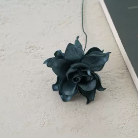 Tulpină de gardenie din mătase, 24cm - Verde închis