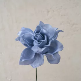 Tulpină de gardenie din mătase, 24cm - Albastru deschis