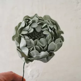 Tulpină de bujor din mătase, 26cm - Verde