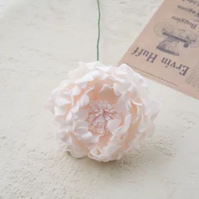 Tulpină de bujor din mătase, 26cm - Șampanie deschisă