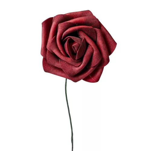 Tulpină de trandafir din mătase, 23cm - Bordo