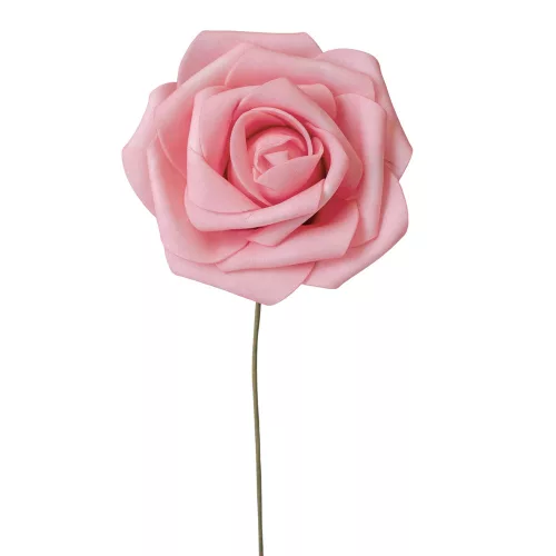 Tulpină de trandafir din mătase, 23cm - Roz