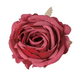 Cap de floare de trandafir din mătase, 9cm - Bordo