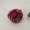 Cap de floare de trandafir din mătase, 9cm - Bordo