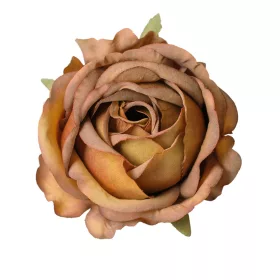 Cap de floare de trandafir din mătase, 9cm - Cafea