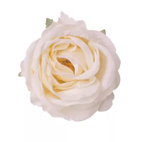 Cap de floare de trandafir din mătase, 9cm - Crem
